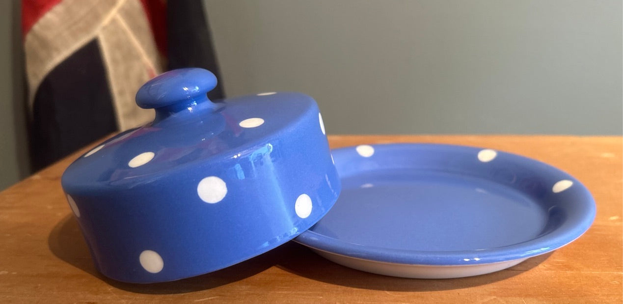 Vintage Cornishware Domino Butter Dish