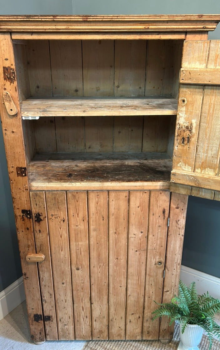 Antique Pine Timber Clad Larder Storage Cupboard