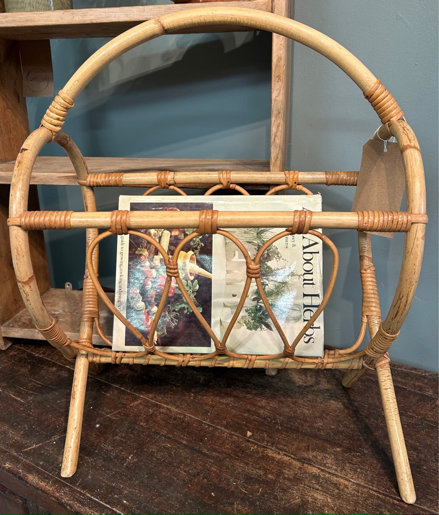 Vintage Wicker Magazine Rack
