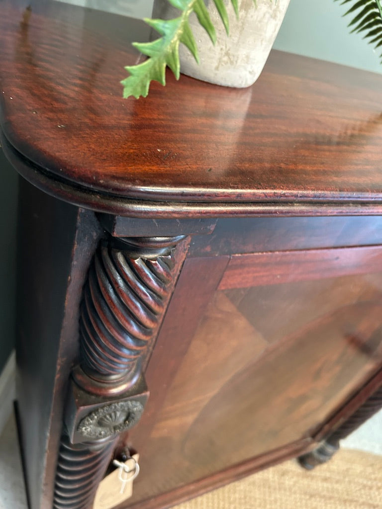 Antique Mahogany Ornate Cupboard