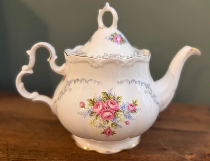 Medium Vintage Floral Royal Albert Tea Pot - Bone China Tranquillity