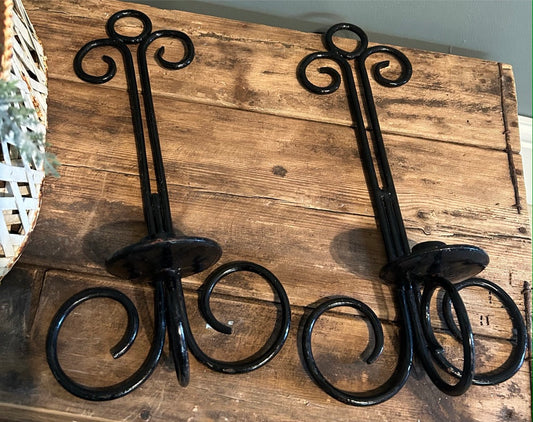 Vintage Galvanised Black Wall Sconces
