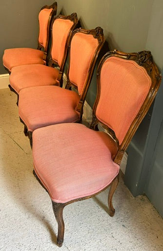 Set of 4 French Victorian Antique Dining Chairs
