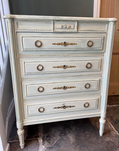 Painted French Vintage Chest of Drawers