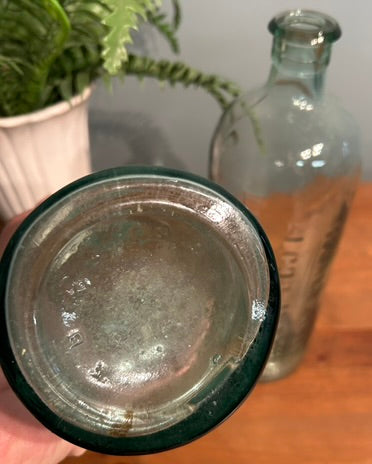 Pair of Glass Vintage Chemist Blood Bottles - Antique Vessel