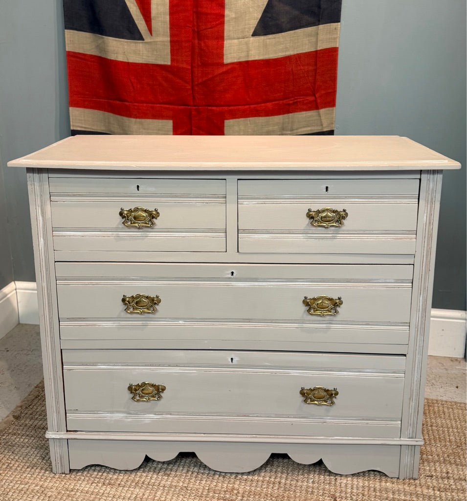 Vintage Painted Distressed Chest of Drawers - Frenchic Salt of the Earth