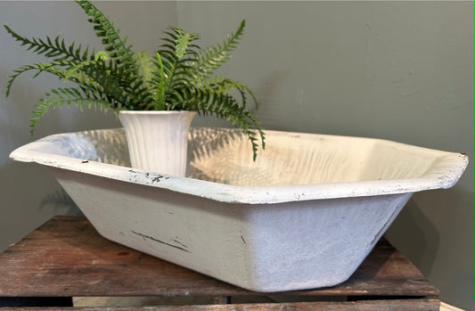 Oversized Vintage White Enamel Bath Tub - Planter / display