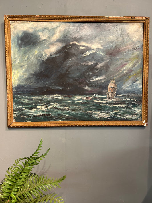 Vintage Seascape Painting- Marked R.Allen