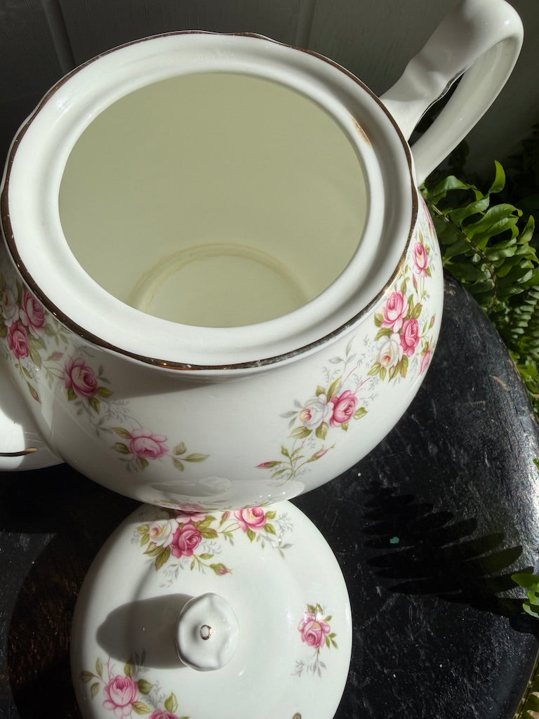 Pretty Pink Floral -Duchess June Bouquet Tea Pot - Bone China
