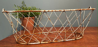 White Rustic Vintage Wire Basket