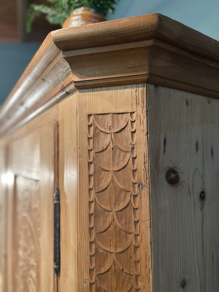 Antique Pine Wardrobe Armoire