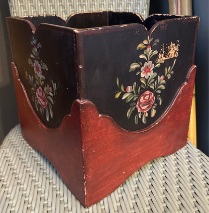 Vintage Floral Wooden Box / Planter