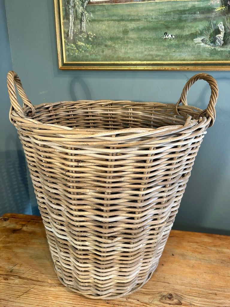 Large Round Wicker Log Basket