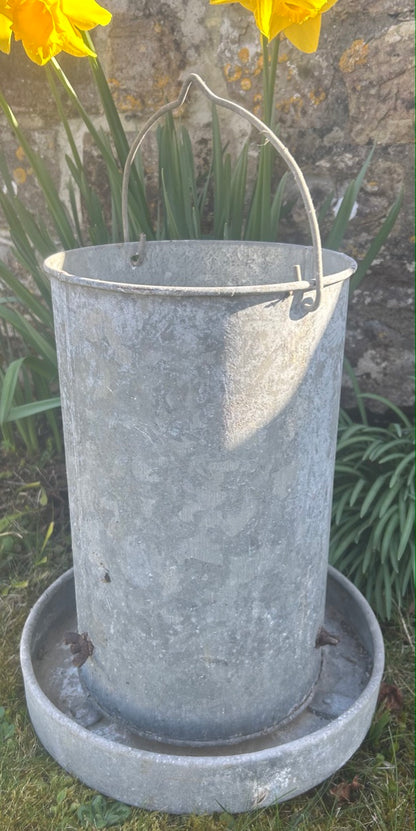 Reclaimed Galvanised Poultry Feeders - Great planters.