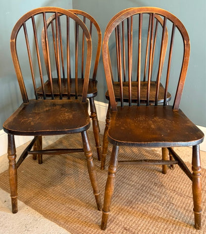 Set of 4 Vintage Stick Back Chairs