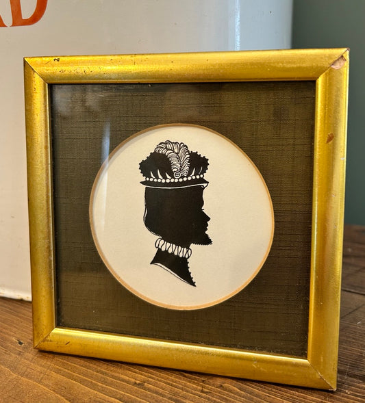 Small Vintage Female Framed Silhouette Portrait