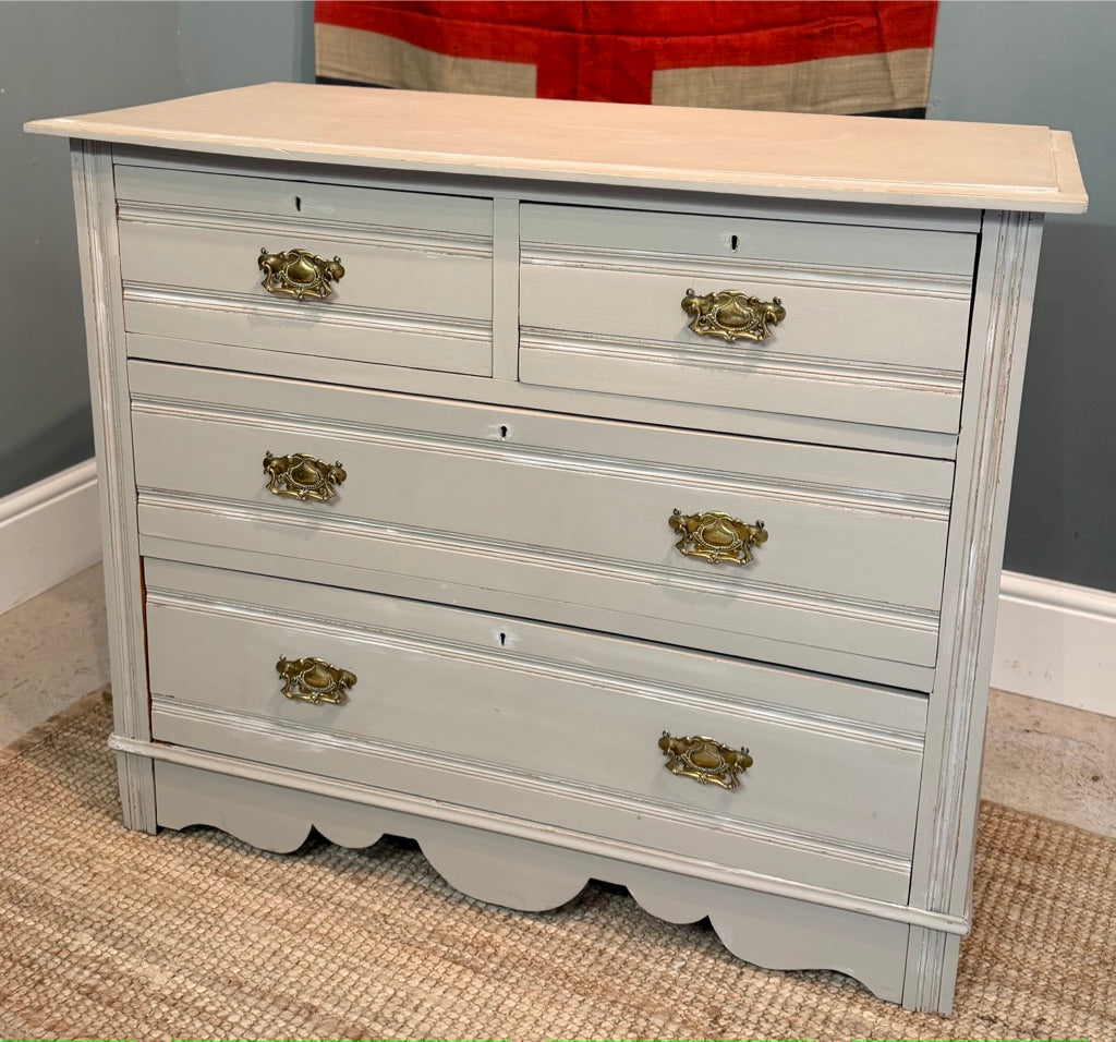 Vintage Painted Distressed Chest of Drawers - Frenchic Salt of the Earth