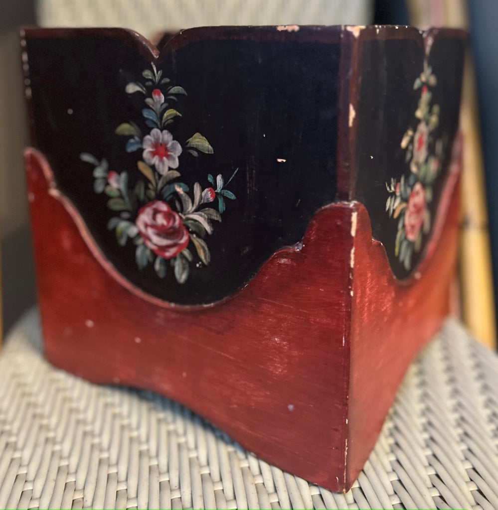 Vintage Floral Wooden Box / Planter