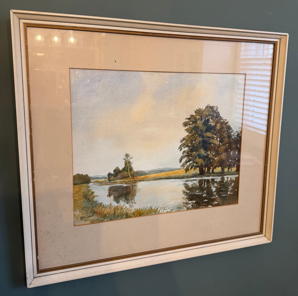 Vintage Framed Original Water Colour Painting "River Scene" by Eric Dawe