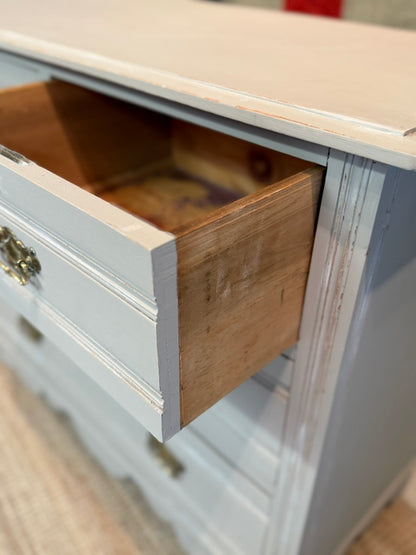 Vintage Painted Distressed Chest of Drawers - Frenchic Salt of the Earth