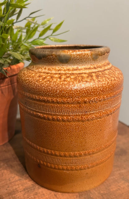 Vintage French Salt glaze Jar - Antique Vessel