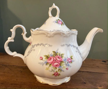 Medium Vintage Floral Royal Albert Tea Pot - Bone China Tranquillity