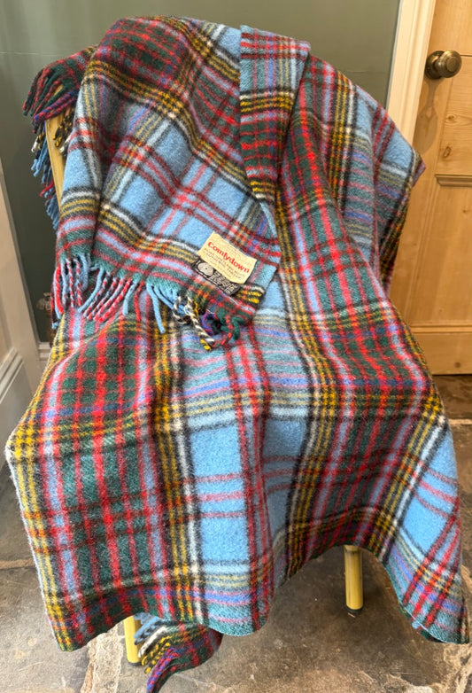 Scottish Vintage Blue Wool Blanket