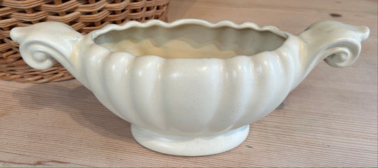 Vintage Pottery Cream Mantel Vase