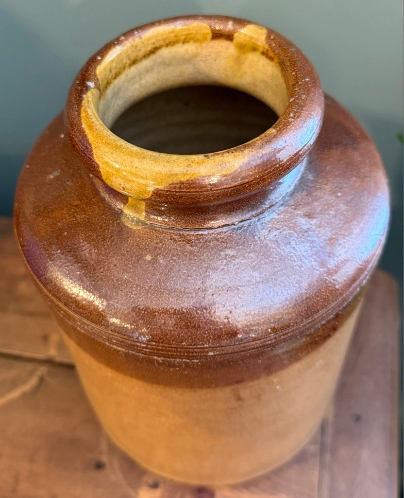 Vintage Stoneware Jar - Antique Vessel
