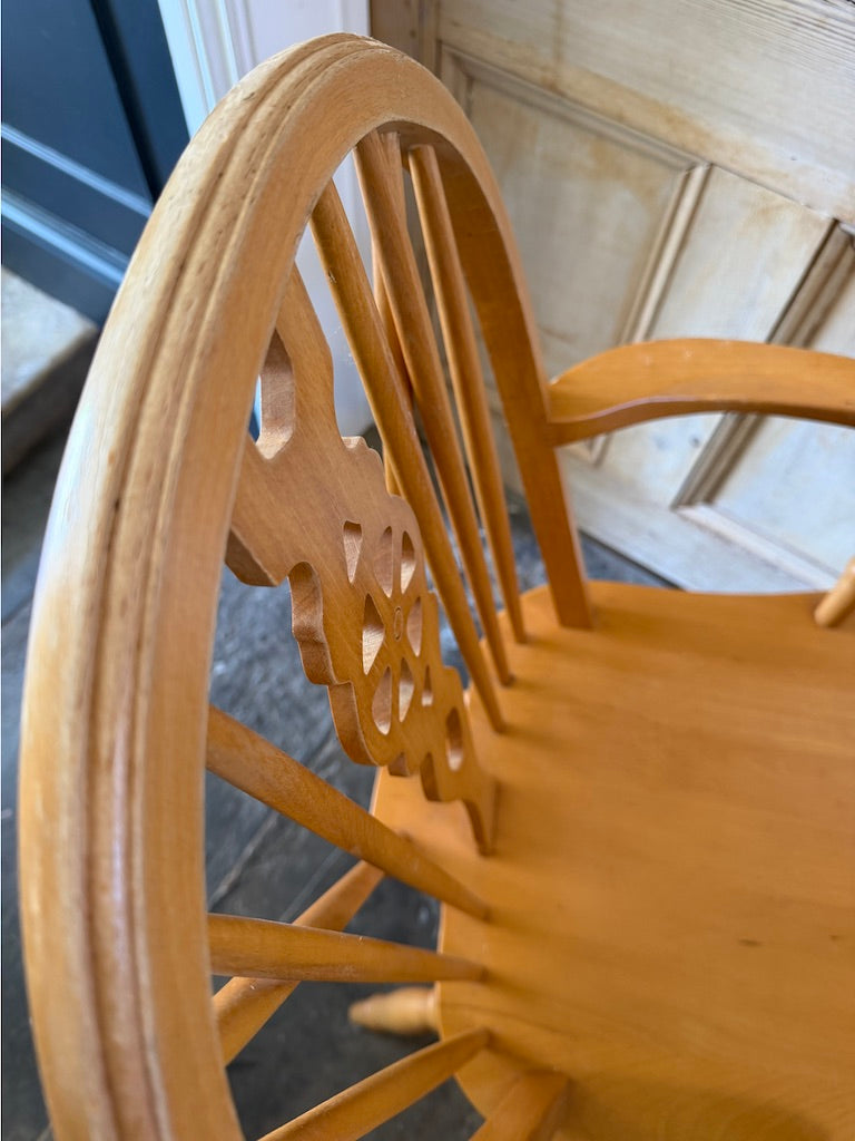 Vintage Wheel back Carver Chair- Light Wood