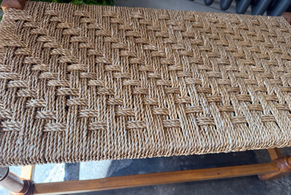 Double Vintage Woven Stool Bench