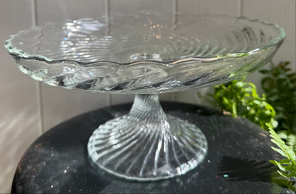 Pretty Vintage Glass Cake Stand