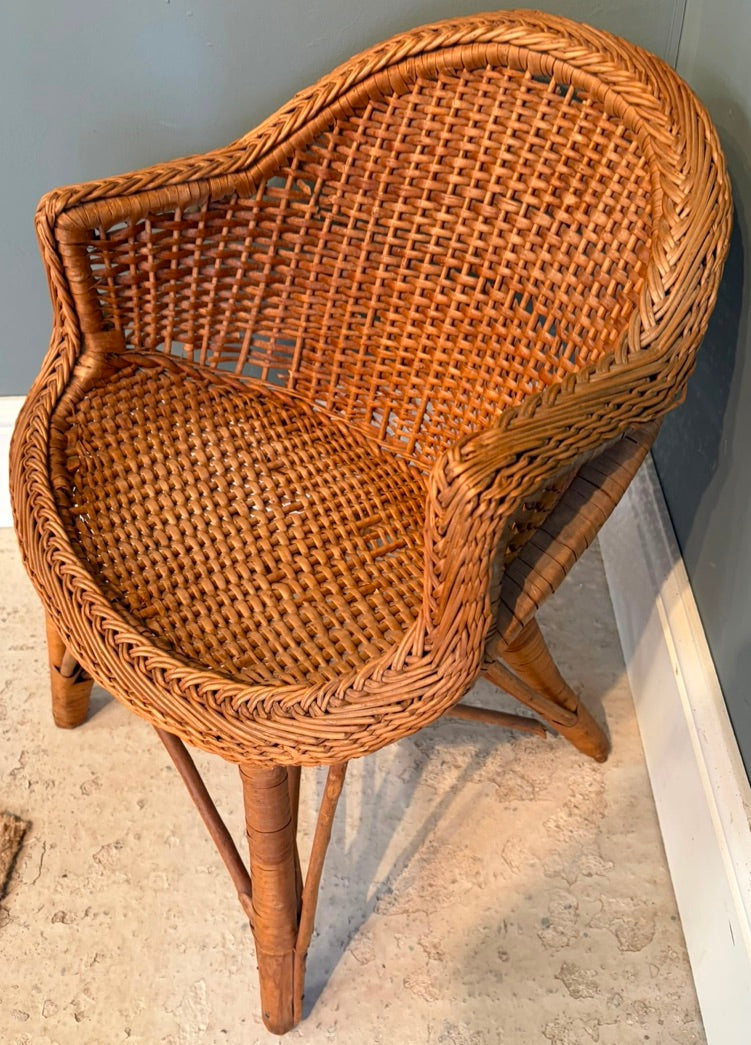 Vintage Wicker Childs Chair