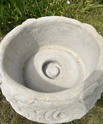 Pair of Concrete Ornate Planters