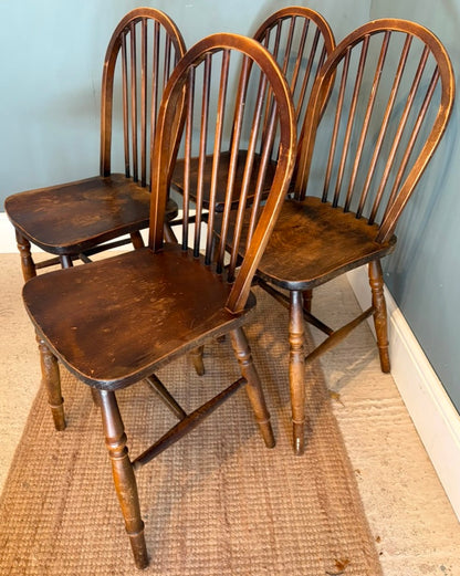 Set of 4 Vintage Stick Back Chairs
