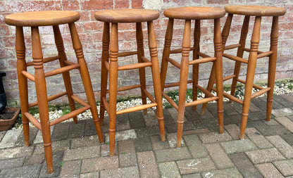 Set of 4 Pine Stools