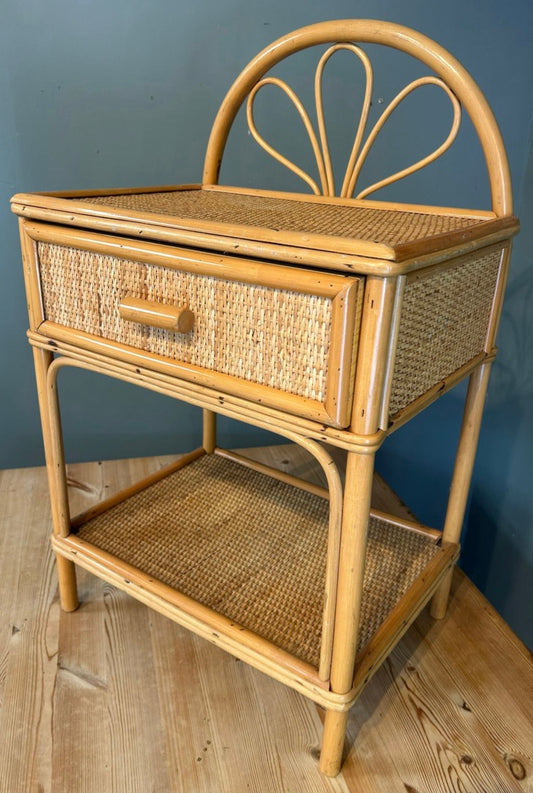 Vintage Bamboo Bedside Table