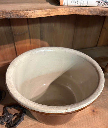 Vintage Small Dairy Bowl - Antique Vessel - Earthenware