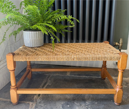 Double Vintage Woven Stool Bench