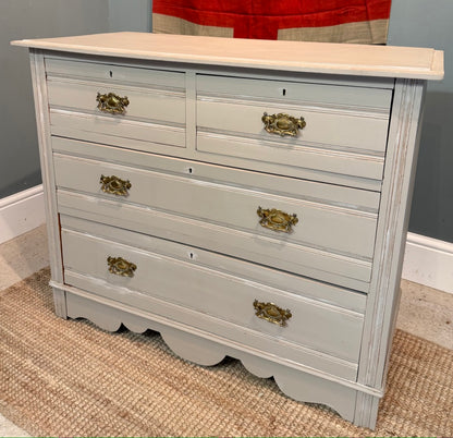 Vintage Painted Distressed Chest of Drawers - Frenchic Salt of the Earth