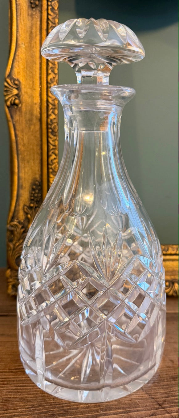 Vintage Cut Glass Decanter with Stopper