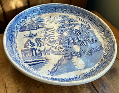 Vintage Blue and White Cake Plate