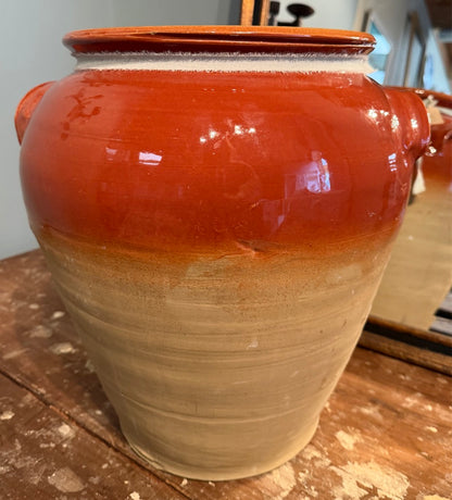 Large French Vintage Glazed Pot