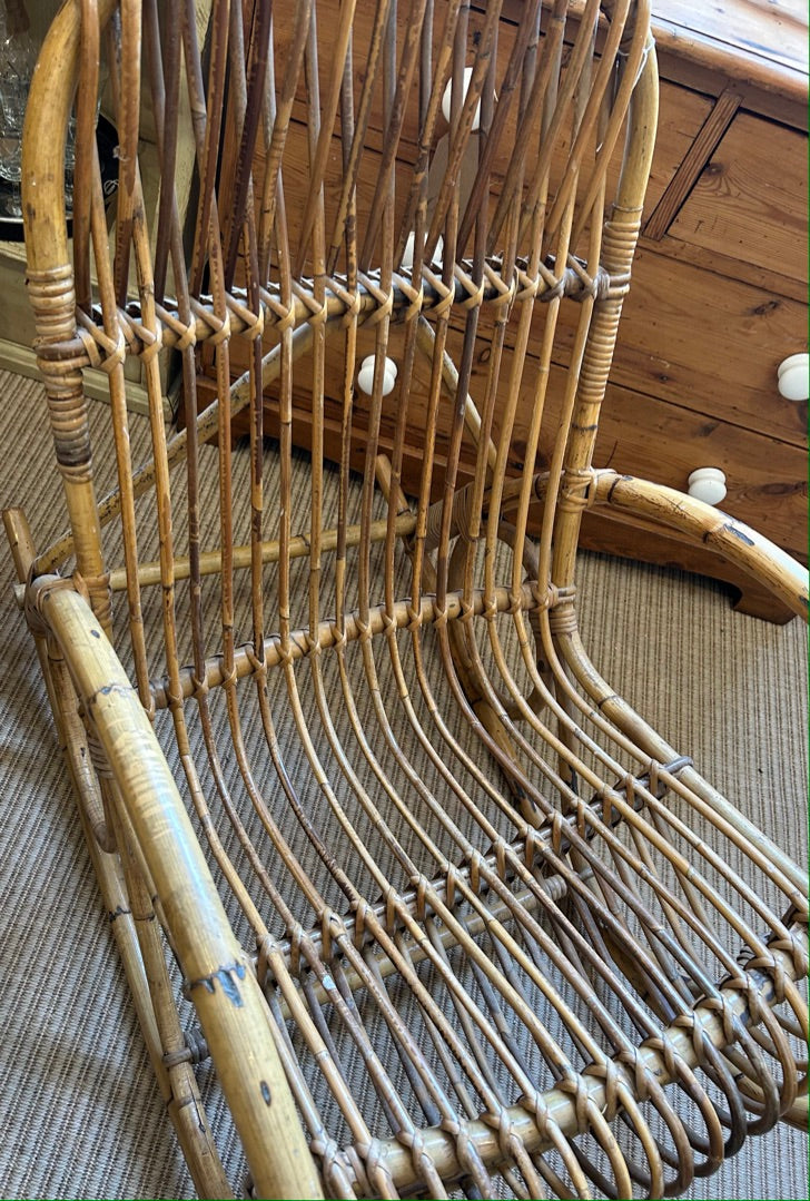 Vintage Bamboo Rocking Chair