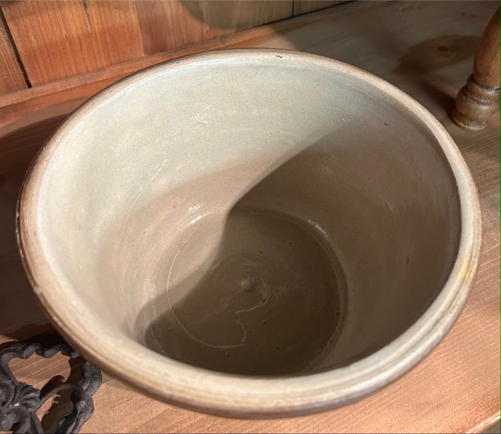 Vintage Small Dairy Bowl - Antique Vessel - Earthenware