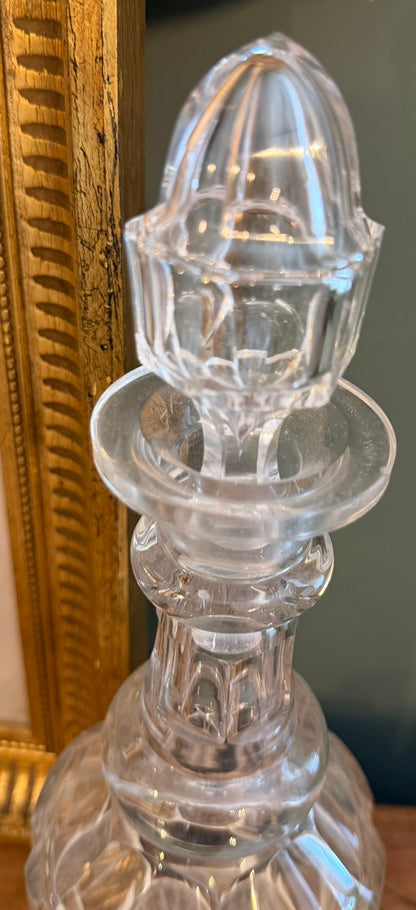 Vintage Cut Glass Decanter with Stopper *i
