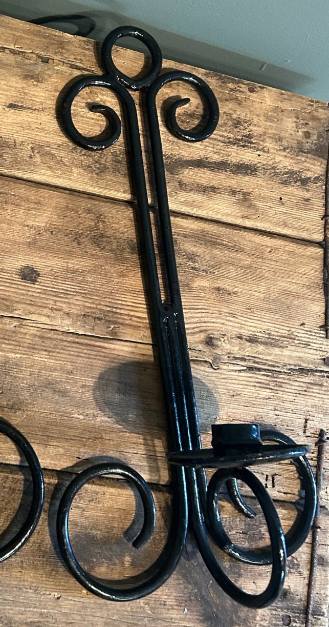 Vintage Galvanised Black Wall Sconces