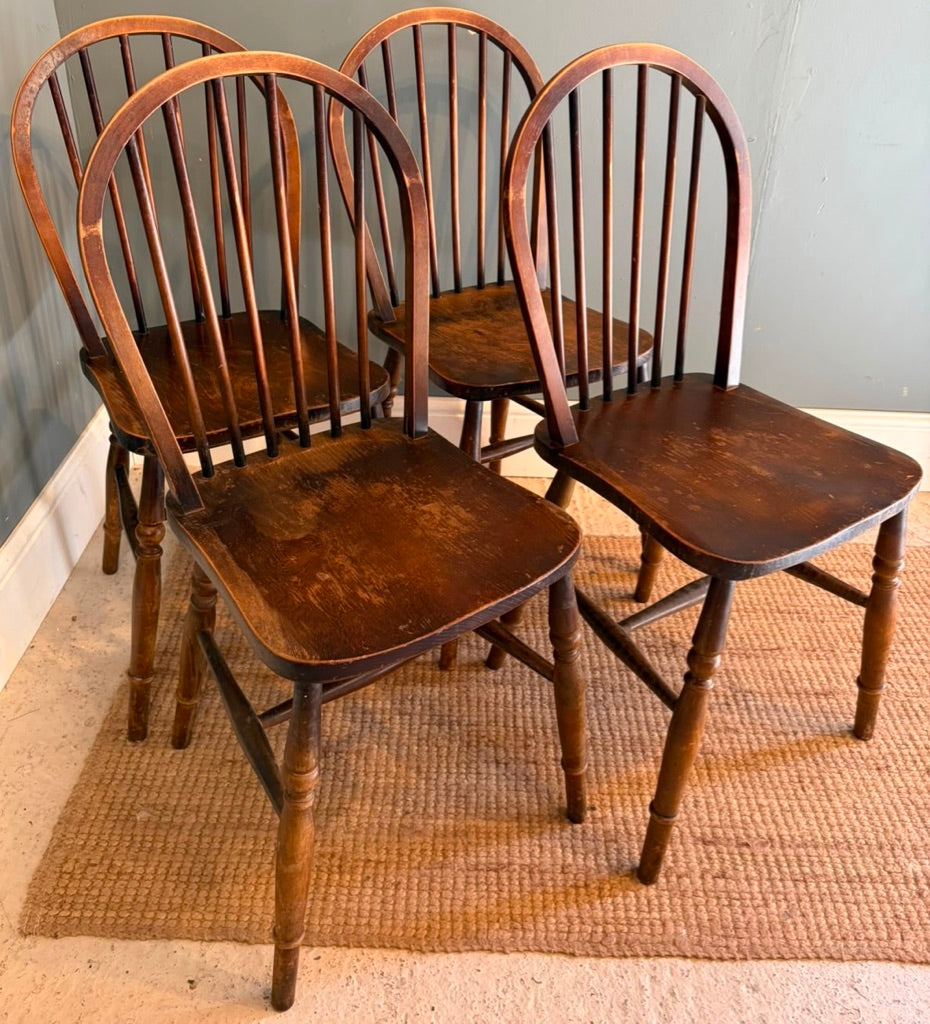 Set of 4 Vintage Stick Back Chairs