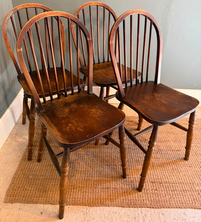 Set of 4 Vintage Stick Back Chairs
