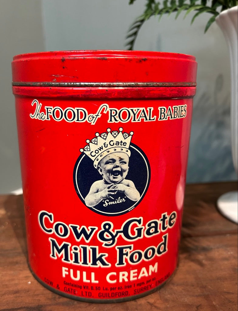Vintage Red Cow and Gate Tin - Advertising collectable